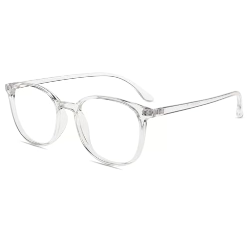 Firmoo Lesebrille mit Sehstärke 1.25 für Damen Herren, Blaulicht Computer Lesebrille für Bildschirme, Blendfreie Lesehilfe TR90 Transparent
