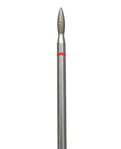 E-file nail drill bit for manicure and pedicure, Russian electric file bits, Diamond, flame (drop) with a rounded tip 021, soft grit, NON PAINFUL Efile bits for salon quality manicures and pedicures