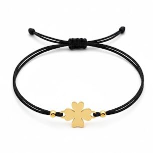 Selfmade Jewelry Women's Clover Bracelet Handmade Lucky Bracelet with Clover Size Adjustable Includes Gift Packaging, Größenverstellbar, Metal