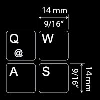 GERMAN KEYBOARD STICKERS BLACK BACKGROUND (14x14) FOR DESKTOP, LAPTOP AND NOTEBOOK