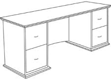 Lorell 9000 Series Mahogany Veneer Office Suites-Computer Credenza, 72"x24"x29", Mahogany