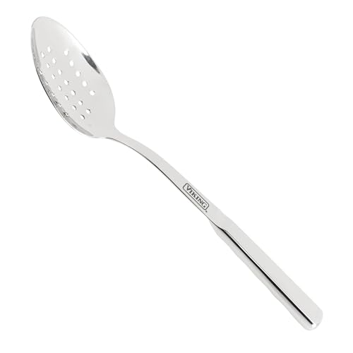 Viking Culinary Solid Forged Stainless Steel Slotted Spoon, Ergonomic Stay-cool Handles, Dishwasher Safe