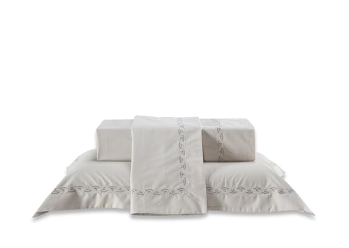 Plumasul Fronha Natu Trama Oliva 100% AlgodĂŁo Cetim 300 Fios 50X70cm Cor Fendi Festone Bronze