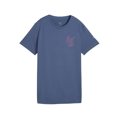 PUMA Womens Animated Graphic Crew Neck Short Sleeve Casual Tops Casual - Blue - Size XS at Amazon