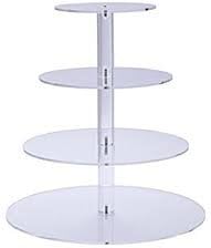 Love Events 4 Tier Acrylic Round Cupcake Stand Serving Tray Dessert Tower Cookie Display Stand for Wedding, Thanksgiving, Christmas and Party Ready 13" tall
