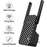 ROCK SPACE WiFi Range Extender - 300Mbps 2.4G WiFi Repeater Wireless Signal Booster, 1615 sq.ft (40 ft Range) 360 Degree Full Coverage N300 WiFi Range Extender Repeater. No Dead Zone, Simple Operation