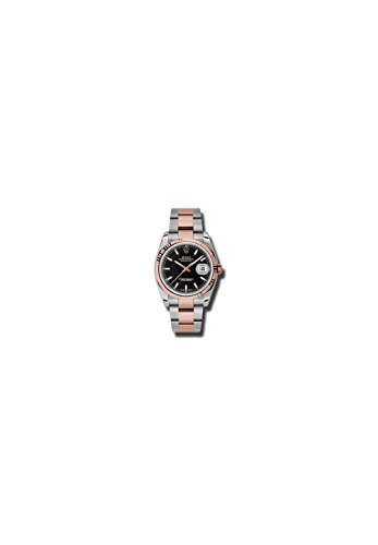 Rolex Oyster Perpetual Datejust 36 Black Dial Stainless Steel and 18K Everose Gold Rolex Oyster Automatic Mens Watch 116231BKSO
