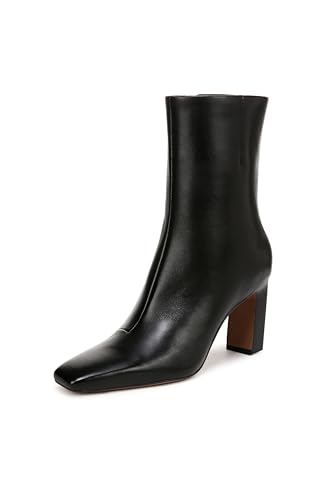 Franco Sarto Womens Briar Snip Toe Heeled Ankle Boot Black Leather 6.5 M