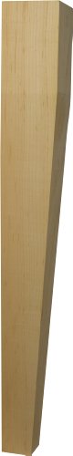 Two Sided Tapered Dining Table Leg in Soft Maple - Dimensions: 29 x 3 1/2 inches