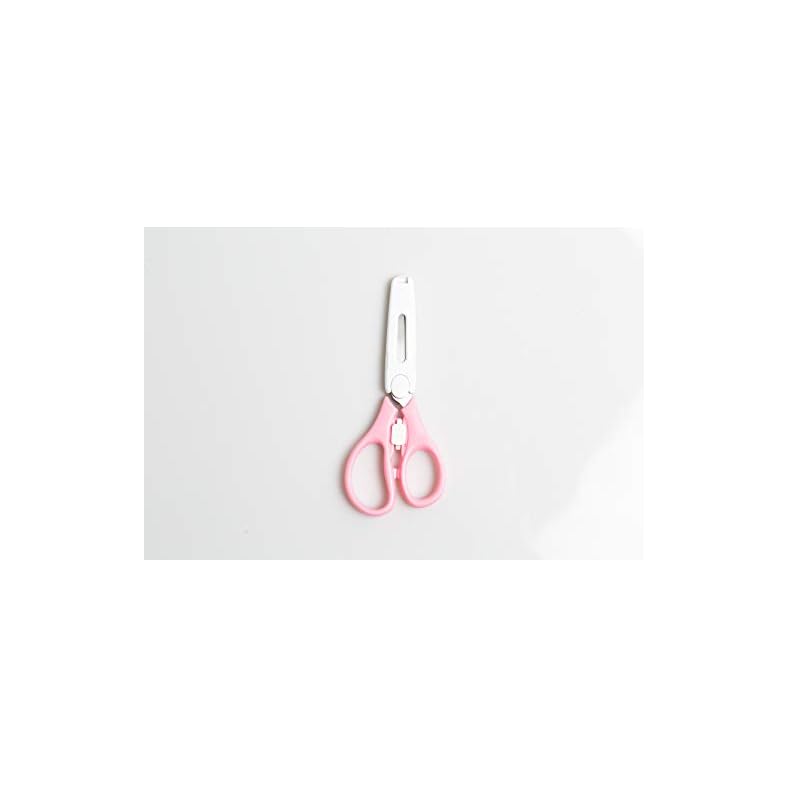 Little Angel Baby Food Scissors,Healthy Kitchen Shears,Children Safety Food Cutter,Never Rusts, with Cover (Pink)