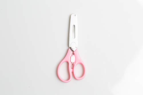 Little Angel Baby Food Scissors,Healthy Kitchen Shears,Children Safety Food Cutter,Never Rusts, with Cover (Pink)