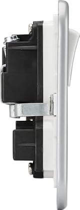 Knightsbridge Metal Clad 13A 2 Gang Double Pole Switched Socket with Neon view 2