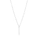 Spinningdaisy Minimal Chic Hanging Vertical Bar Necklace (silver-plated-base)