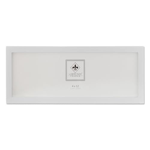 Lawrence Frames Standard Wood Picture Frame, 4x12, White