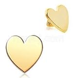 heart dermal 1.2mm (16G) 4mm Herat 24K over surgical steel (1pc)