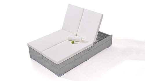 talfa Polyrattan Sonnenliege in Grau satiniert Flex