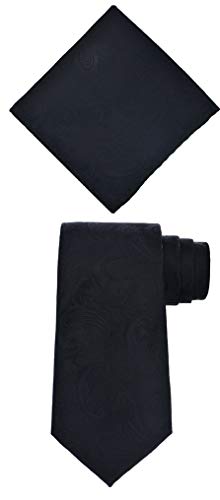 S.H. Churchill & Co. Men's 4 Piece Paisley Vest Set, with Bow Tie, Neck Tie & Pocket Hanky - L, Black - Thumbnail 3