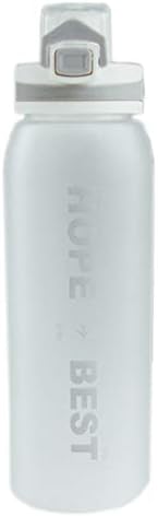Sports Water Bottles Non-Toxic BPA Free Eco-Friendly Tritan Co-Polyester Plastic For Gym Yoga Running,White-900ml