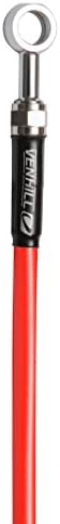 Venhill YAM-6029F - Yamaha FZ6 2004-2009 FZ6R 2010-2016 Front Braided Stainless Steel Brake Lines - Red w/Chrome Banjos and Bolts