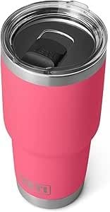 YETI Rambler 30 oz (887 ml) Tumbler with Removable Magslider Lid, Stainless Steel Vacuum Insulated Coffee Cup, Tropical Pink