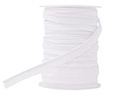 Mandala Crafts Maxi Piping Trim, Double Fold Bias Tape, Welting Cord from Cotton Polyester for Sewing, Trimming, Upholstery (White, 2.5mm 0.5 inch 55 Yards)