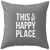 JGArtStore This is my happy place Fashion Home Decorative Pillowcase Cotton Linen Pillow Cover 18 X 18 Inch