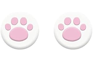 LIGHTFAIRY 2PCS Thumb Stick Grips Cap Cover Joystick Grip Caps Replacement for PS5 PS4 Xbox one Xbox 360 Wii U NS Pro Cat Paw Cute Pink