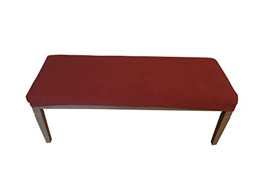 Waterproof Dining Bench Cover Protector - Perfect For Kids, Elderly, Restaurants,Clinics, Party, Home - Machine Washable, Stretchy, Snugly Fit, Premium Quality, Clean the Mess Easily (49x17, Wine Red)