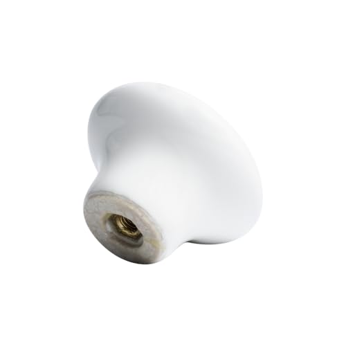 6 X Puxador Gaveta Porcelana Cerâmica Armário Móveis 38mm (Branco - MPPON106)