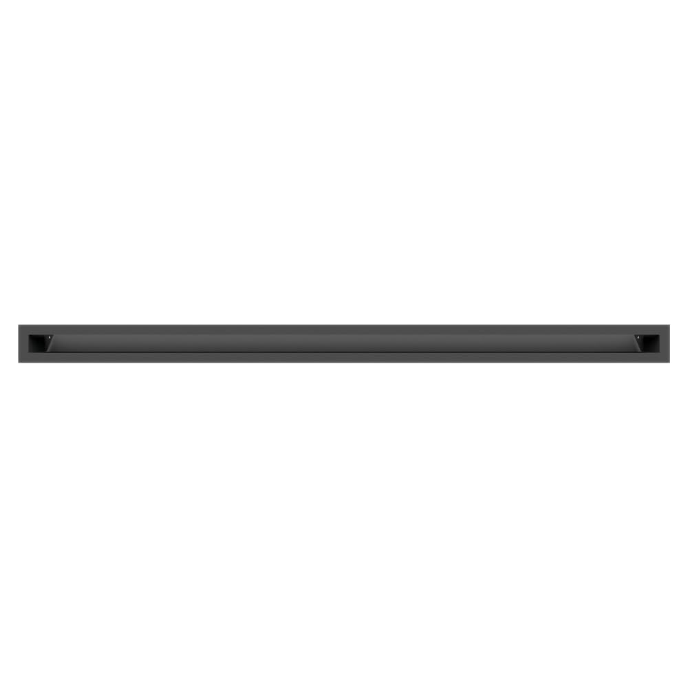 KRATKI Ventilation Grille Air | Hot Air Grille 6 x 100 cm | Black | Exhaust Air Grille for Fireplace Ventilation | Air Intake at an Angle of 45 Degrees | Overheat Resistant | Ideal for Modern
