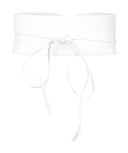 BlackButterfly Obi Waist Band Self Knot Tie Up Cinch Belt (White, One Size)