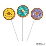 Donut Party Suckers (12 Pack)  Vanilla Flavor.