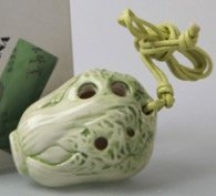 Cabbage 4 Holes Novelty Pendant Ceramic Ocarina. Great Gift, Dexterous, Easy to Carry and Learn. Linn's Arts!