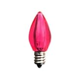 C7 Pink LED Bulb - Smooth Lens Pink Transparent C7 Replacement Bulb