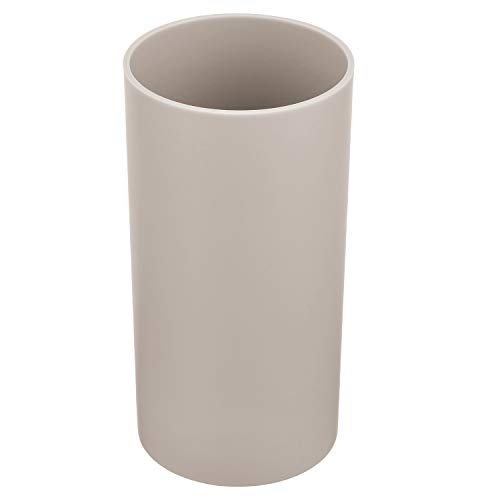 Zuvo 6 Pcs Plastic Bathroom Accessory Set Luxury Bath Accessories Bath Set Lotion Bottles, Toothbrush Holder, Tooth Mug, Soap Dish, Toilet Brush, Trash Can, Rubbish Bin (Beige)