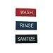 Wash, Rinse & Sanitize Signs (3Pk) for 3 Compartment Sink primary