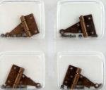Dollhouse Miniature T-Hinges in Bronze Finish with 24 Nails