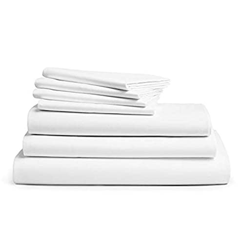 Brooklinen Luxe Queen Sheets Set + Duvet Cover, Solid White 7 Piece
