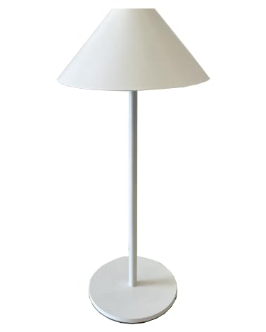 TEKLED® Dual Cone Table Lamp 3 Lighting Colors Brightness | Dimmable Decorative LED with Touch Control |1800 mAh, USB Rechargeable Desk Lamp| for Bedroom, Living Room, Cafe, Bar - White