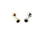 Infinitine 16g Body Jewelry Cartilage Ear Studs Cute Cool Earring Helix Barbell for Women Teens Girls Men Black Stone CZ Cubic Zirconia Crystal Round Circle Tragus Upper Ear Earring Piercing (Gold)