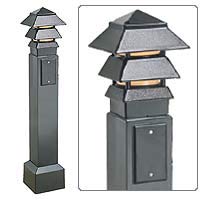 Arlington GPBK35B-1 Gard-N-Post 35-Inch Ready-to-Install Landscape Lighting Garden Post Kit, Black