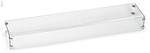 American Fireglass Tempered Glass Flame Guard for 30" X 6" Linear Drop-in Fire Pit Pan - Thumbnail 5