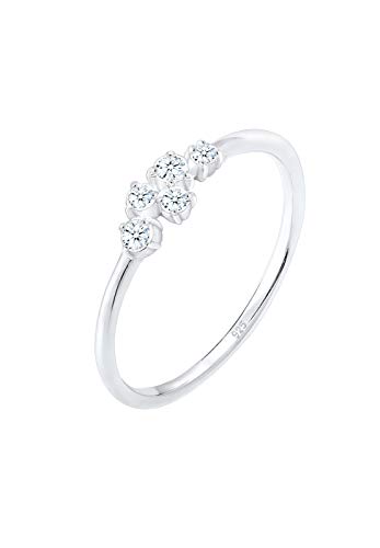 Elli DIAMONDS Ring Women Engagement Elegant with Diamond (0.12 ct) in 925 Sterling Silver