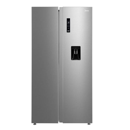 Midea 704L Gross & 513L Net Capacity Side by Side Refrigerator With Water Dispenser, Frost Free With Humidity Control, Electronic Touch Screen, Inverter Quattro, Multi Air Flow, Silver MDRS704FIE02AE