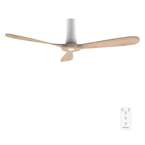 Ventilador de Techo con Mando a Distancia de 52" EnergySilence 5400 Classic White&LightWood. Motor DC 40W, 3 Aspas, 6 Velocidades, Temporizador hasta 8h, Modo Winter/Summer