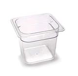 Camwear Food Pan, Plastic, 1/6 Size, 6'' Deep, Polycarbonate, Clear, NSF (6 Pieces/Unit)