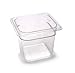 Camwear Food Pan, Plastic, 1/6 Size, 6'' Deep, Polycarbonate, Clear, NSF (6 Pieces/Unit) primary