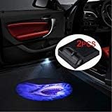 2x SharkCar Door Welcome Ghost Shadow Puddle Spotlight Laser Projector LED 3D Astronaut Courtesy Emblem Logo Light Fit Ford, BMW, VW, AUDI, Toyota, Honda etc