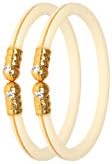 Designer Shankha with Stone Bangle Set for Women (Pack of 2 pcs)