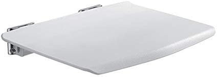 QETU Reversible Shower Seat - Wall Mounted Shower Folding Seat Solid Seat Toilet Chairs - for Adults, Elderly, Bathtub,White,B